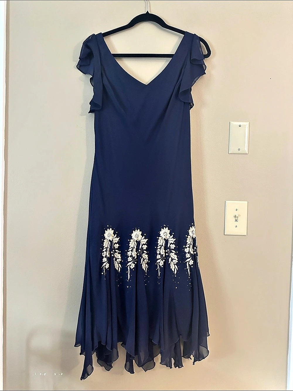 Women's Blue Embellished Dress Like New